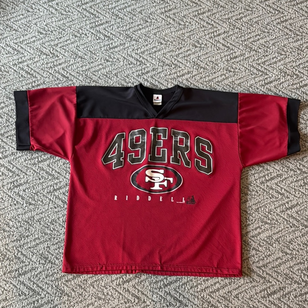 Men's Red and Black 49ers Jersey